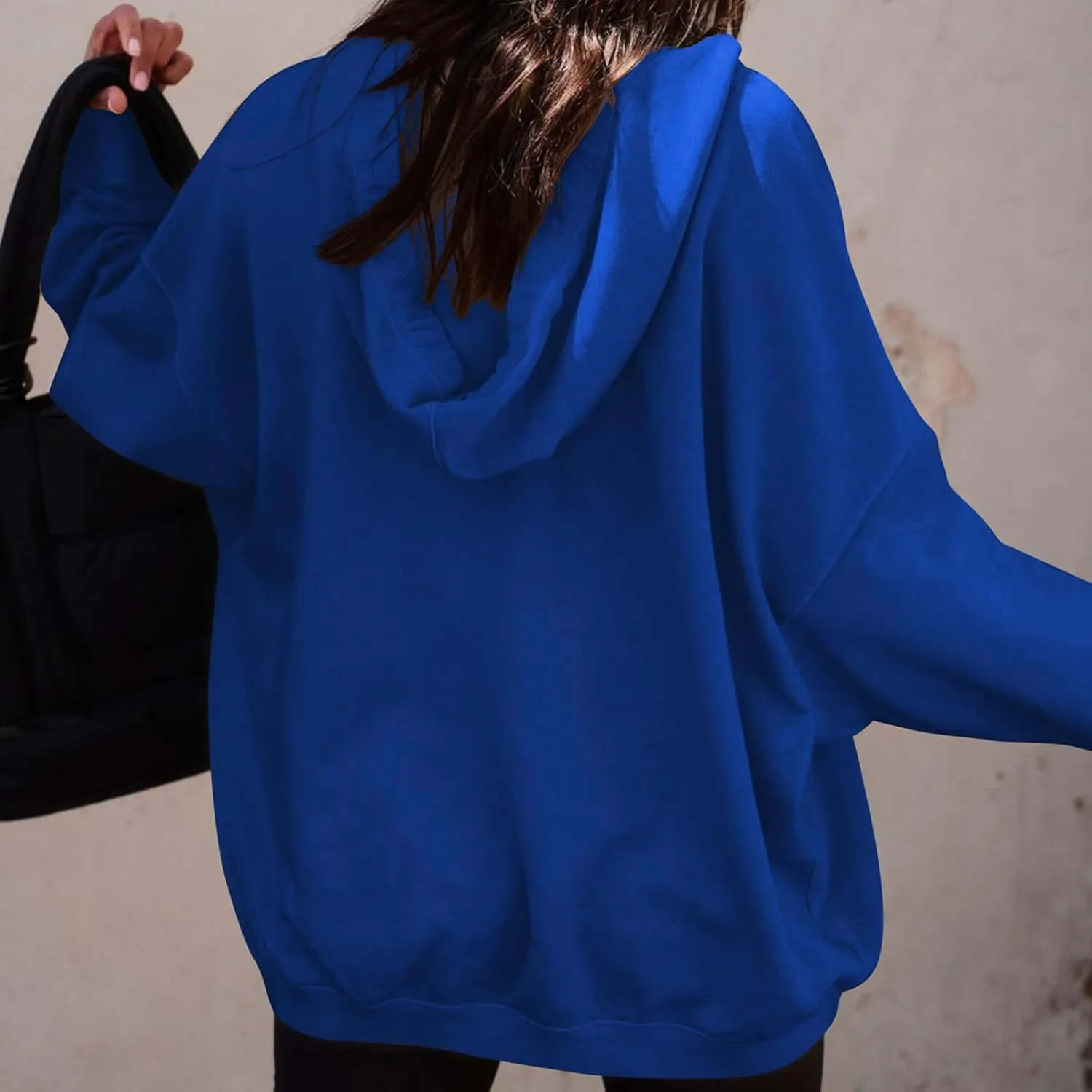 Women Oversized Hoodies Sweatshirt Long Sleeve Solid Color Casual Loose Hooded Top Fall Fashion Pullover Tops
