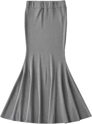Women Style Elastic Waist Fishtail Skirt Sexy Stretch Tight Package HIPS Maxi Long Mermaid Skirt