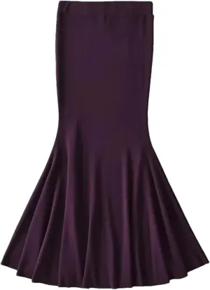 Women Style Elastic Waist Fishtail Skirt Sexy Stretch Tight Package HIPS Maxi Long Mermaid Skirt