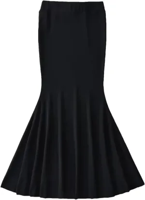 Women Style Elastic Waist Fishtail Skirt Sexy Stretch Tight Package HIPS Maxi Long Mermaid Skirt