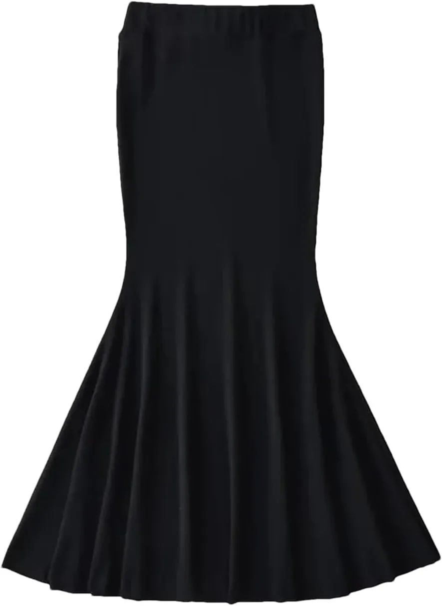 Women Style Elastic Waist Fishtail Skirt Sexy Stretch Tight Package HIPS Maxi Long Mermaid Skirt
