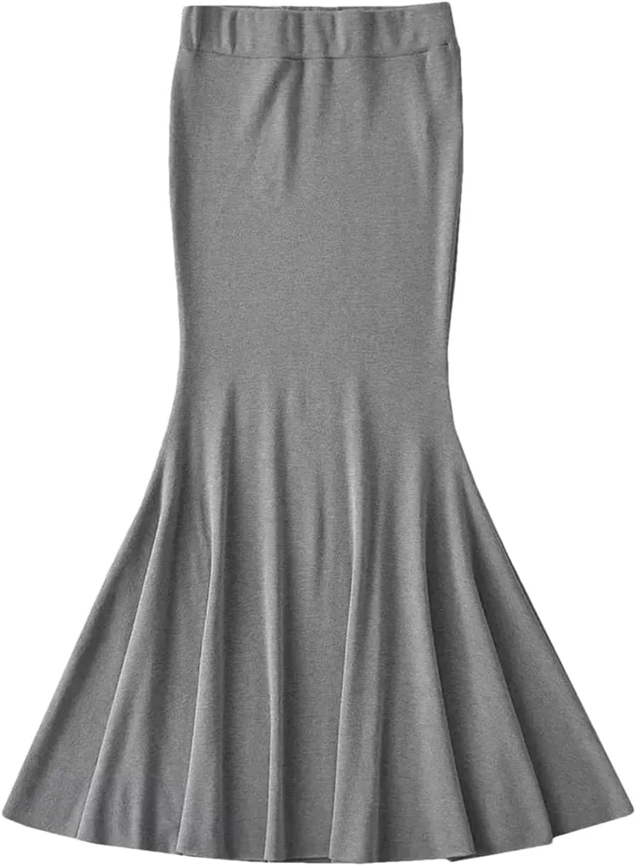 Women Style Elastic Waist Fishtail Skirt Sexy Stretch Tight Package HIPS Maxi Long Mermaid Skirt