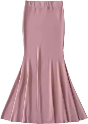 Women Style Elastic Waist Fishtail Skirt Sexy Stretch Tight Package HIPS Maxi Long Mermaid Skirt