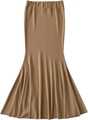 Women Style Elastic Waist Fishtail Skirt Sexy Stretch Tight Package HIPS Maxi Long Mermaid Skirt