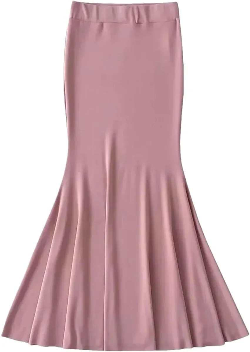 Women Style Elastic Waist Fishtail Skirt Sexy Stretch Tight Package HIPS Maxi Long Mermaid Skirt