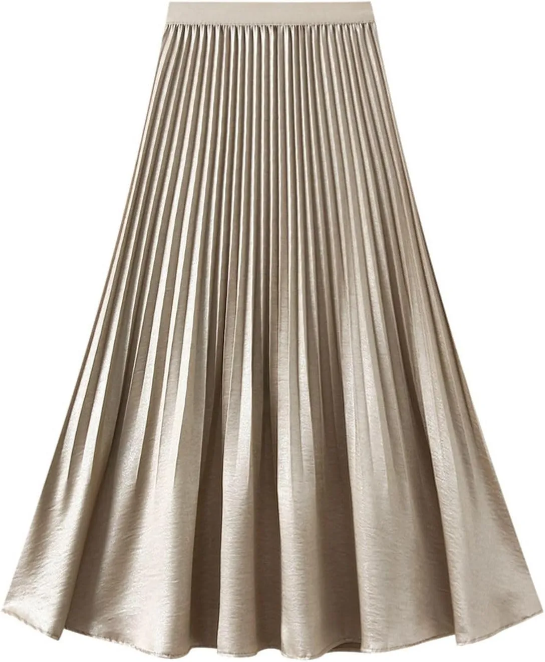 Women's Elegant Pleated Skirt A-Line Midi Long Skirts Dressy Slim Fit Casual Skirt 2025 Fashion