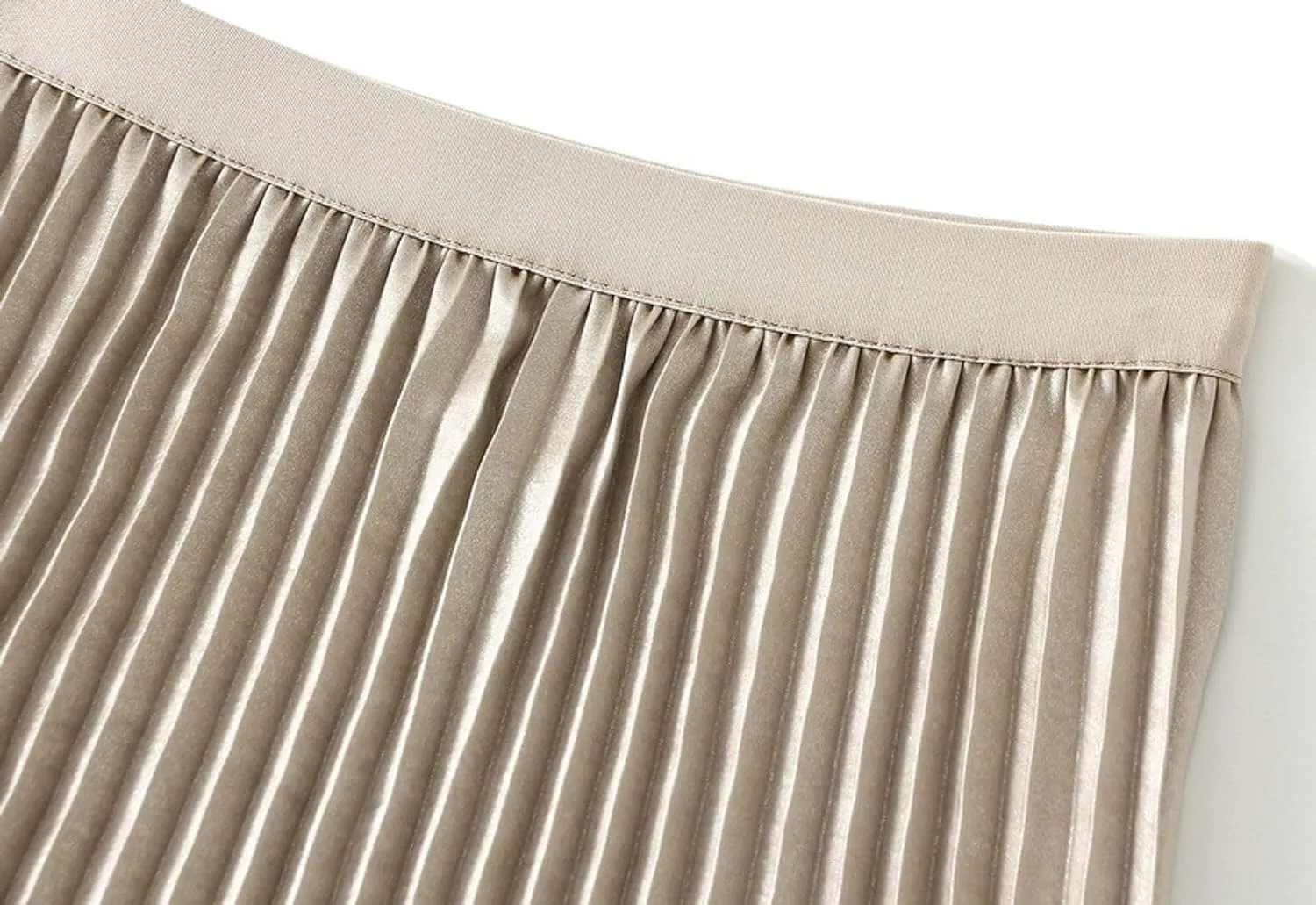 Women's Elegant Pleated Skirt A-Line Midi Long Skirts Dressy Slim Fit Casual Skirt 2025 Fashion
