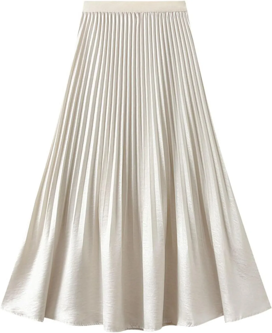 Women's Elegant Pleated Skirt A-Line Midi Long Skirts Dressy Slim Fit Casual Skirt 2025 Fashion