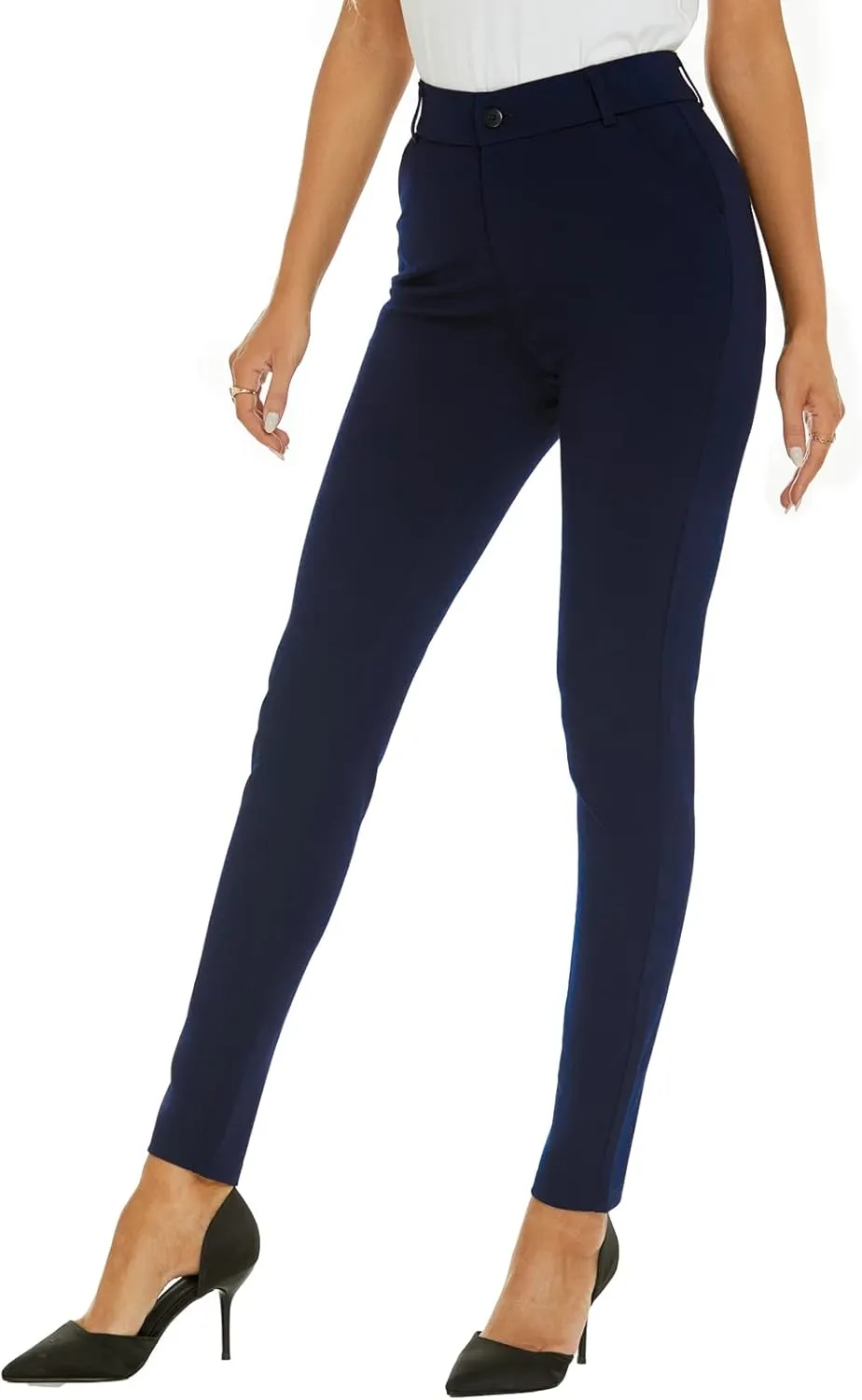 Women's High Waist Skinny Comfy Stretchy Work Pants with Pockets