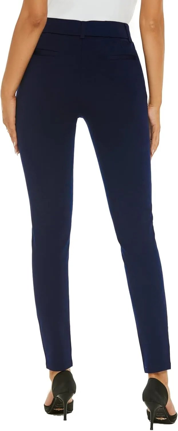 Women's High Waist Skinny Comfy Stretchy Work Pants with Pockets