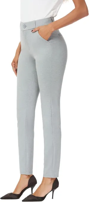 Women's High Waist Skinny Comfy Stretchy Work Pants with Pockets
