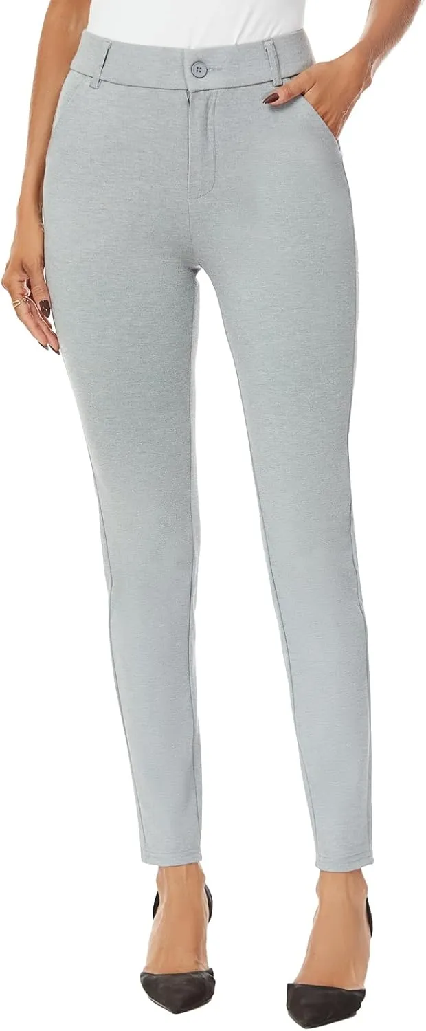 Women's High Waist Skinny Comfy Stretchy Work Pants with Pockets