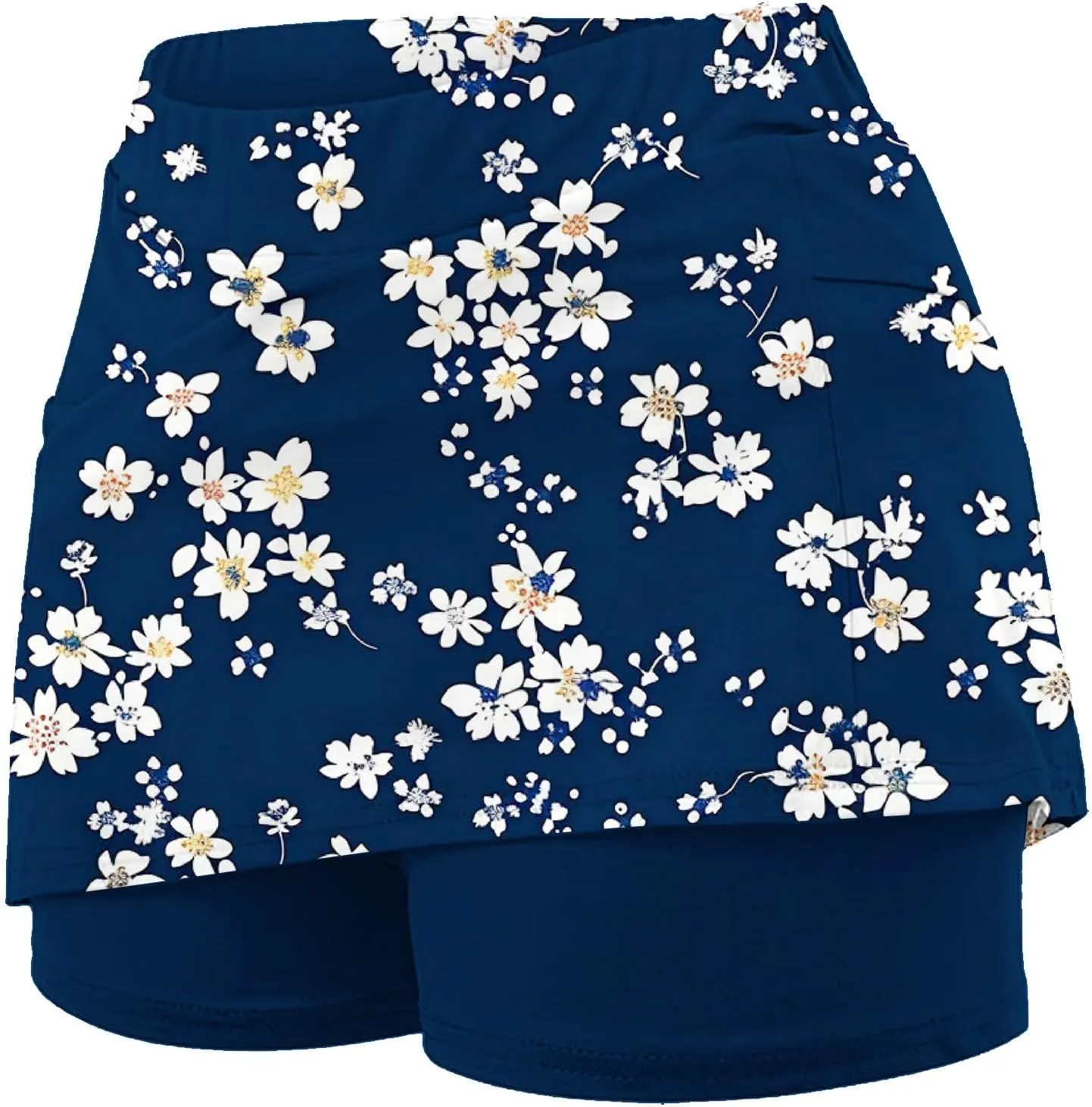 Women's High-Waisted Skirt with Shorts Floral Printed Mini Tennis Athletic Golf Skirts Teen Girls Skater Skorts
