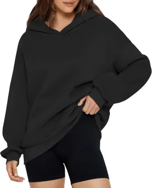 Womens Hoodies Y2k Preppy Oversized Sweatshirt Hooded Fleece Pullover Loose Fit Cute Comfort Hoodie with Pockets
