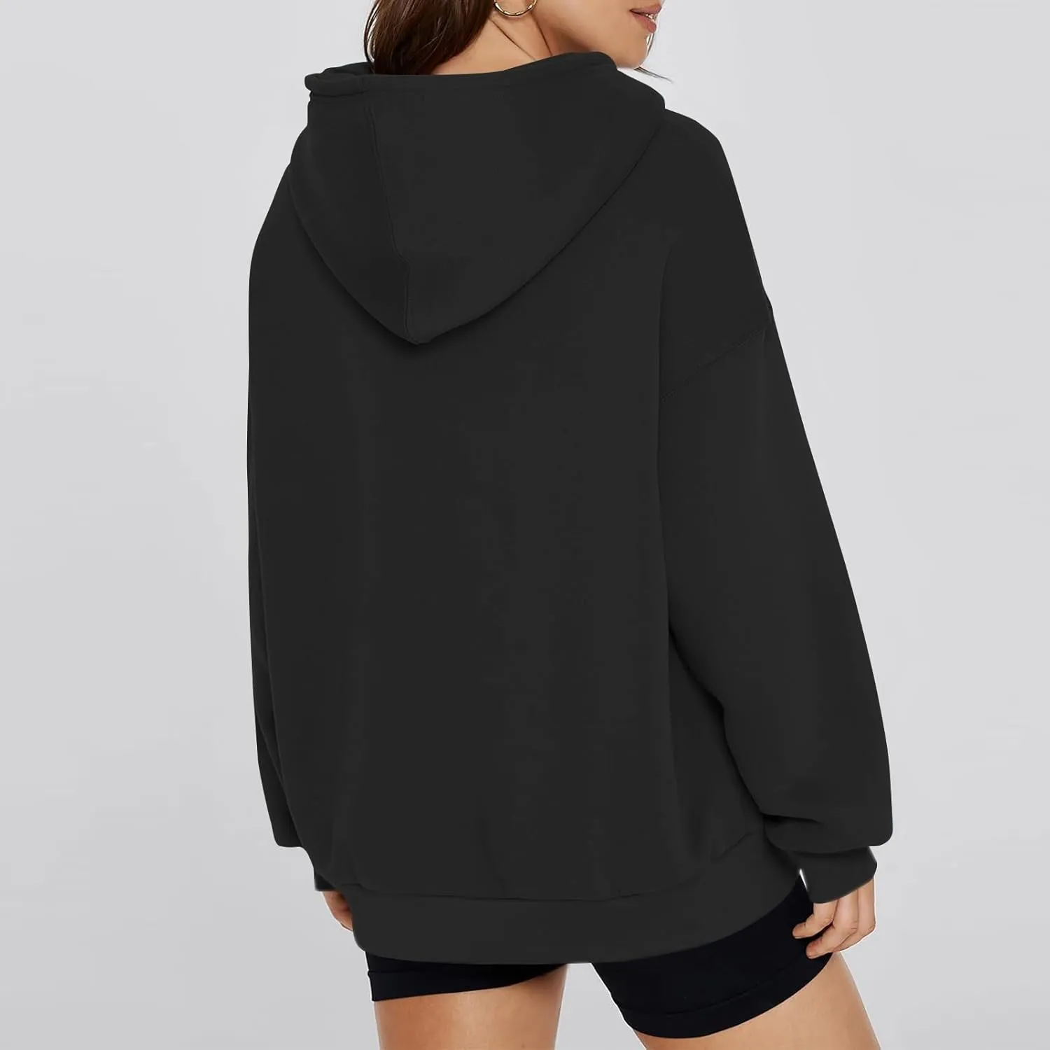 Womens Hoodies Y2k Preppy Oversized Sweatshirt Hooded Fleece Pullover Loose Fit Cute Comfort Hoodie with Pockets