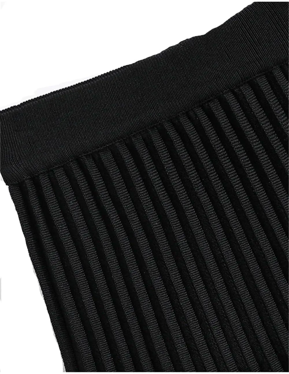 Women's Knitted Midi Skirt Loose High Waist Pleated Skirt Autumn and Winter A-Line Skirt