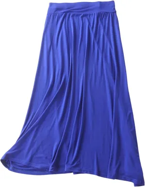 Womens Long Maxi Skirt Modal Cotton Solid Lightweight Flowy Elastic Waist A-Line Skirt Casual Summer Lounge Long Skirt