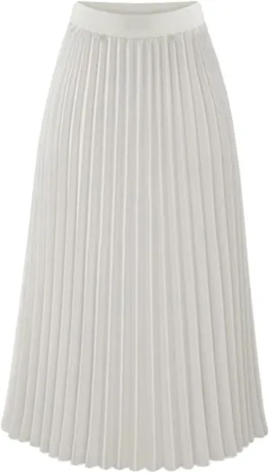 Women's Maxi Skirts Pleated Elegant A-Line Skirts Solid Color Lounge Baggy Long Skirts High Waisted Skirt 2025
