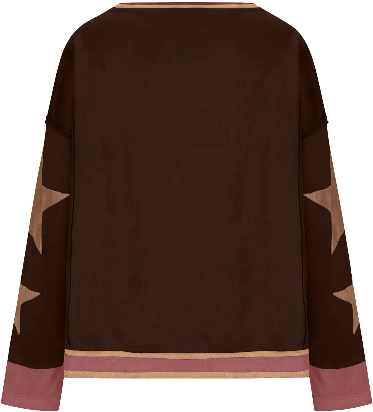Womens Oversized Sweatshirts Fashion Y2k Tops Casual Crewneck Patchwork Pattern Pullover Shirt 2024 Streetwear