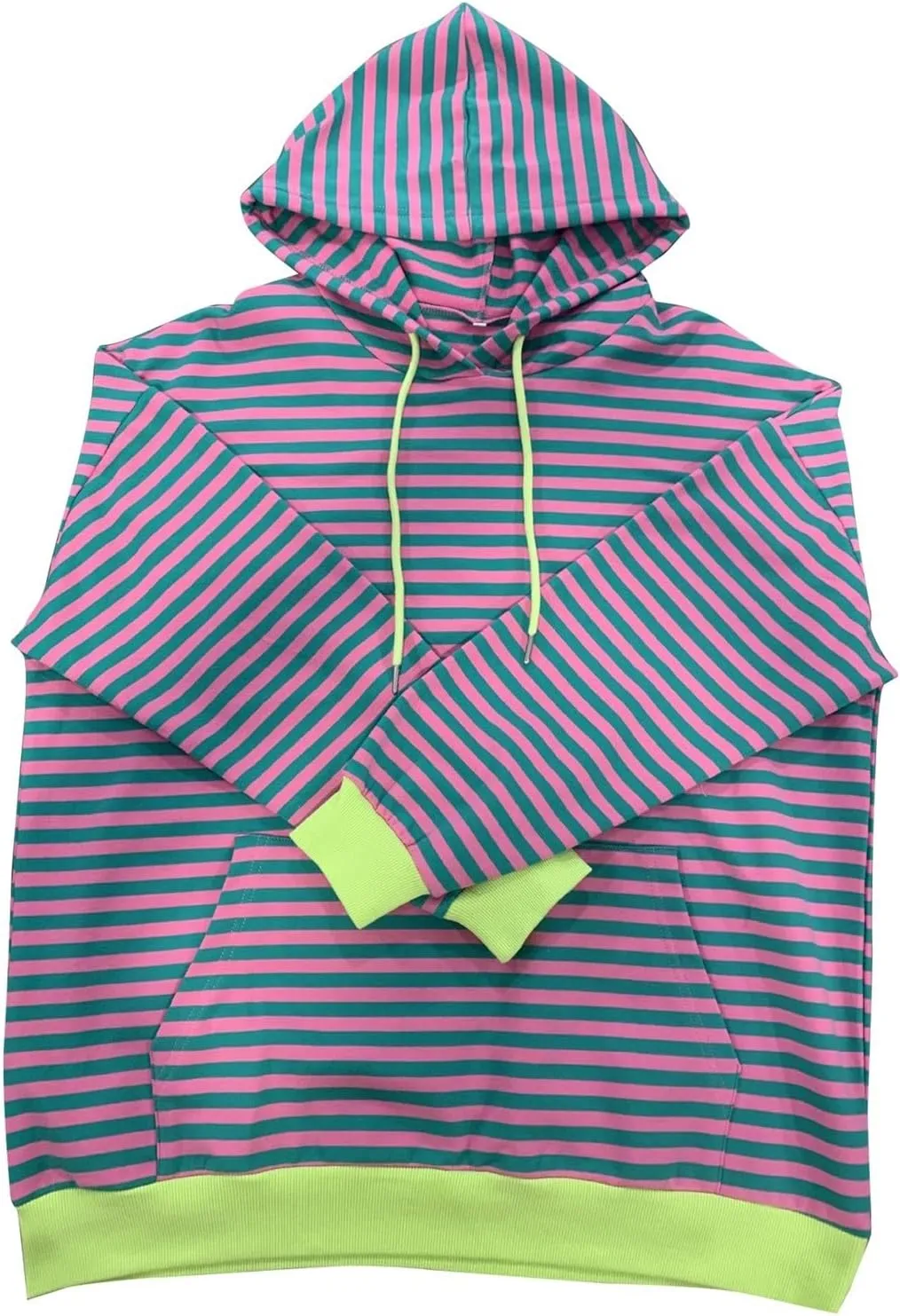 Womens Stripe Hoodies Oversized Sweatshirts Striped Color Block Drawstring Loose Pullover 2024 Fall Casual Hoodie Y2K