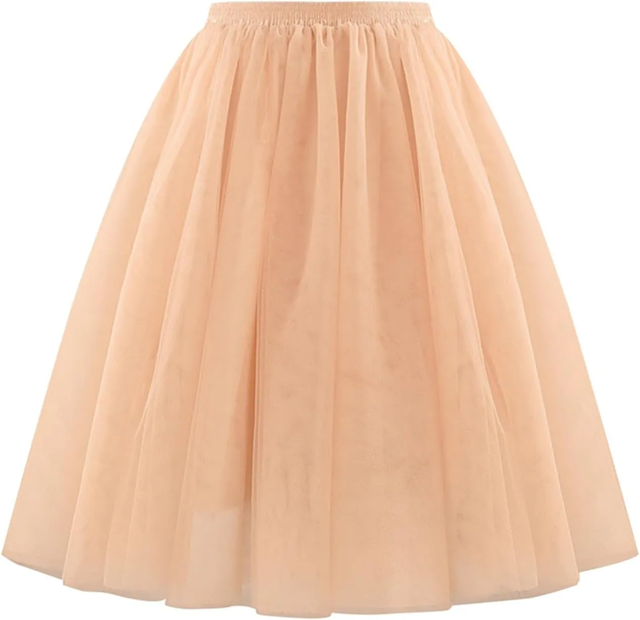 Women's Sundresses Summer Casual Loose Trendy Elastic High Waist Solid Color Party Dance Fluffy Mesh Tulle Skirts 2025, S-2XL