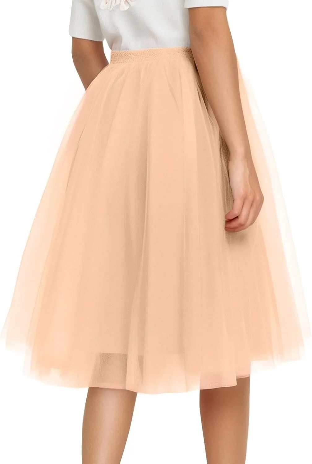 Women's Sundresses Summer Casual Loose Trendy Elastic High Waist Solid Color Party Dance Fluffy Mesh Tulle Skirts 2025, S-2XL