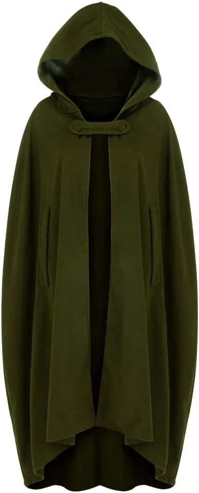 Women's Trench Coat Gothic Long Cloak Autumn And Winter Hoodies Robe Wool Blend Hooded Cape Poncho Maxi Cloak Coat
