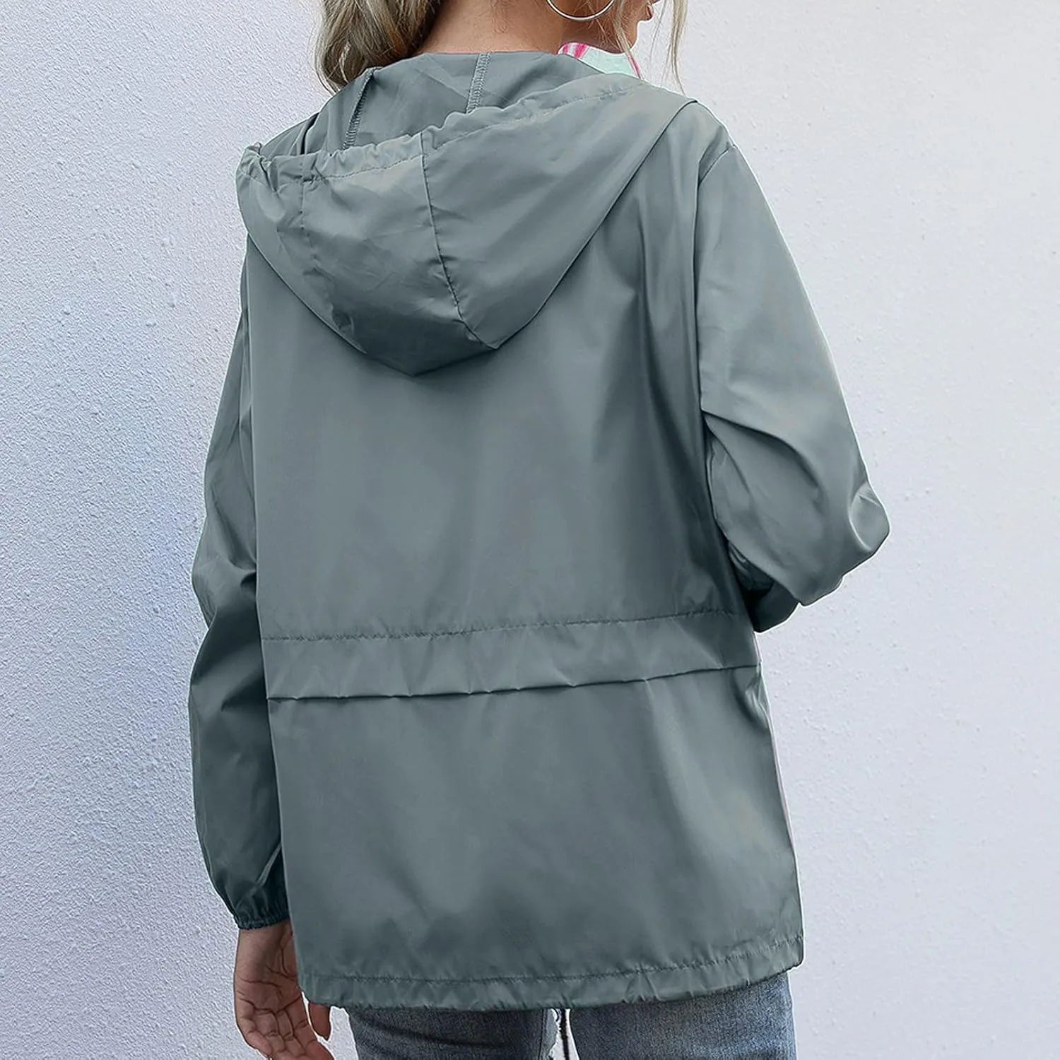 Women's Waterproof Rain Jacket Lightweight Hooded Raincoat for Hiking Travel Outdoor Windbreaker Travel Jacket (S-2XL)