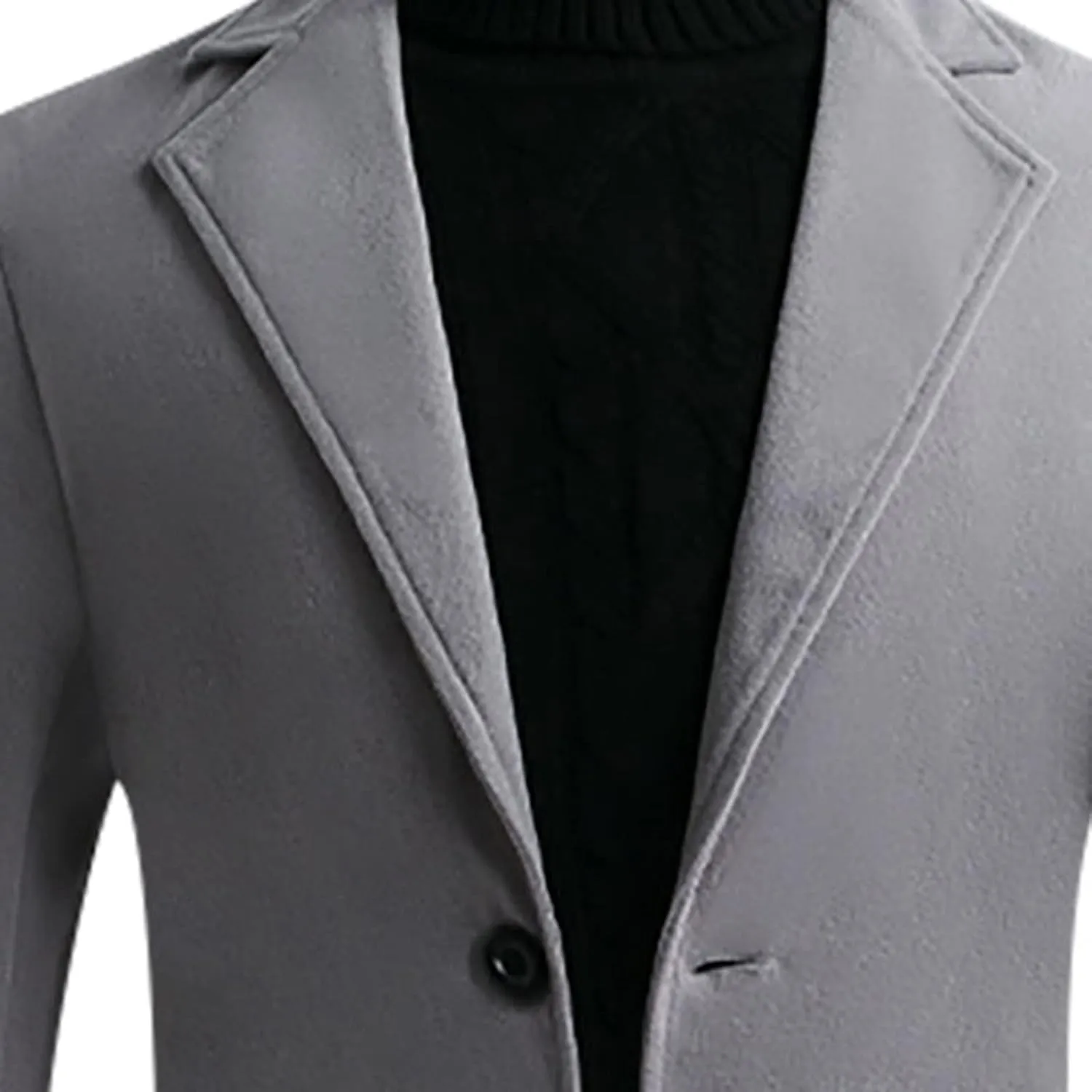 XUNRYAN Teen Boys Trench Coats Wool-Blend Peacoats Slim Fit Lapel Blazer Jackets Elegant Suits Winter Fall Fashion Coat