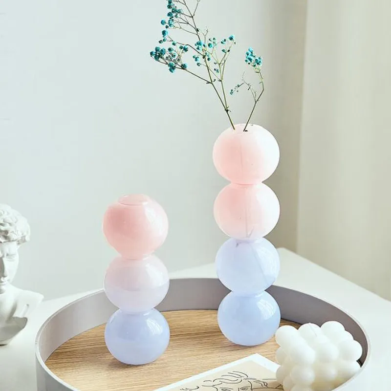 Yeknu Pastel Glass Bubble Vase