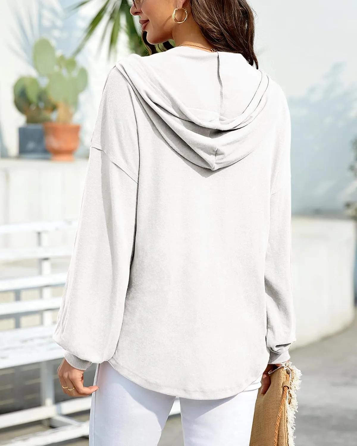 Zatanaroni Womens Zip Up Hoodies Loose fit Sweatshirt Casual Long Sleeve Shirts for Women Pullover Tops With Pocket