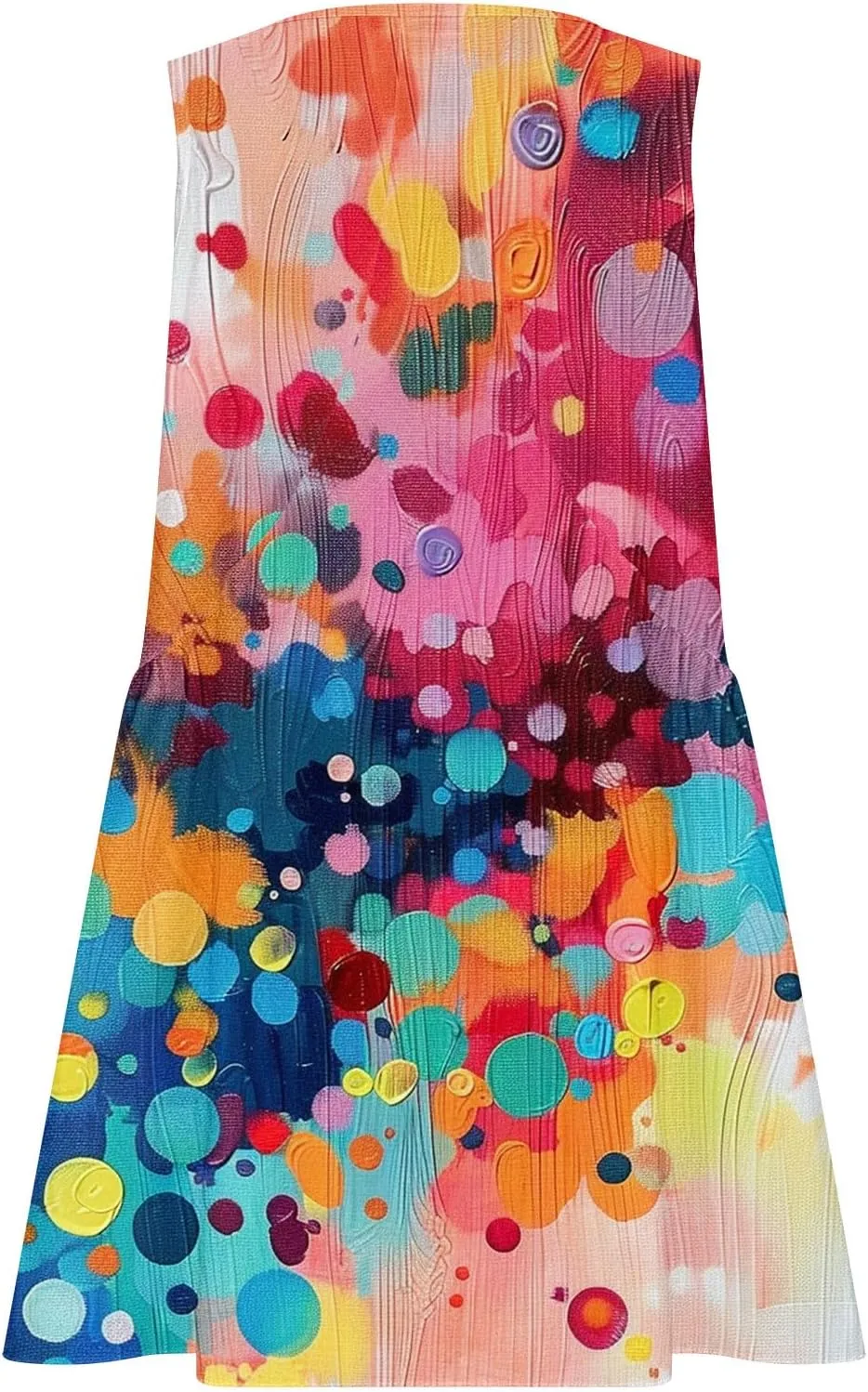 ZDRZK Flowy Dresses for Women Summer Stripes Casual Sleeveless Mini Dress 2024 Babydoll Swing Pleated Beach Sundresses